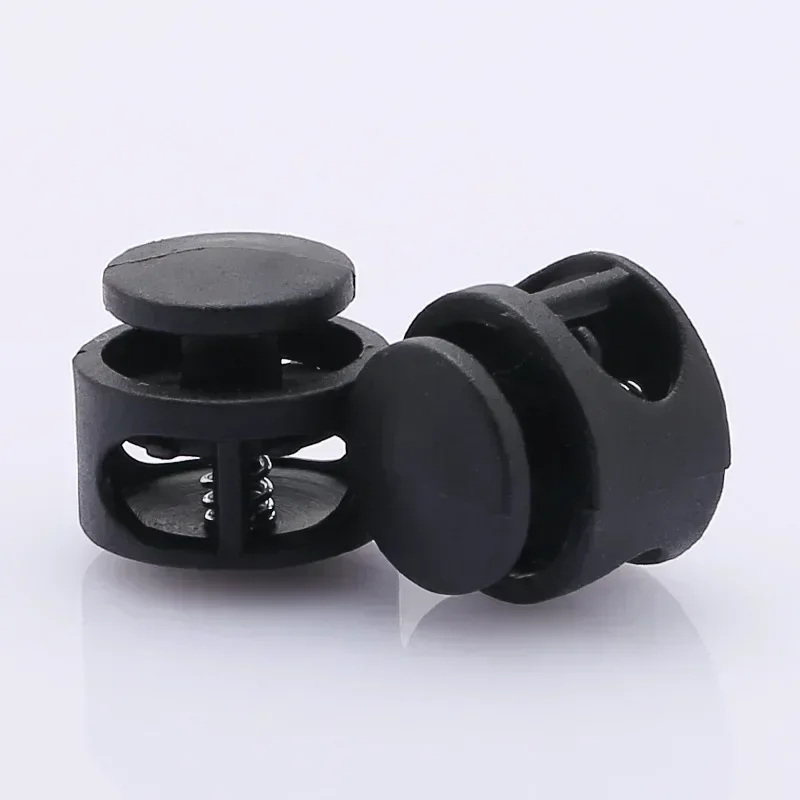 10pcs Colorful Cord Stoppers Round Plastic Cord Locks Metal Spring Anti-slip Stoppers Clothing Accessories