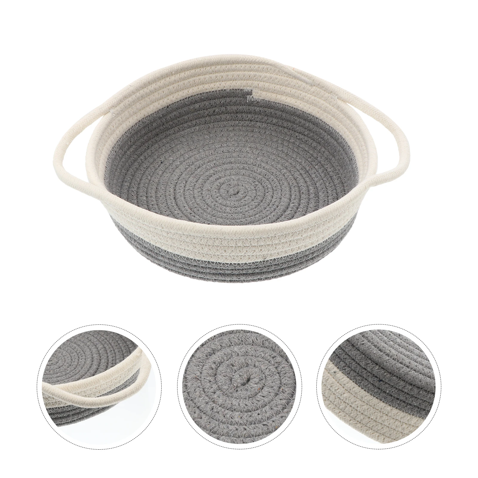 

1pc Storage Basket Woven Cotton Thread Home Storage Container For Kitchen Bathroom Desktop Sundries Organizer Make Up