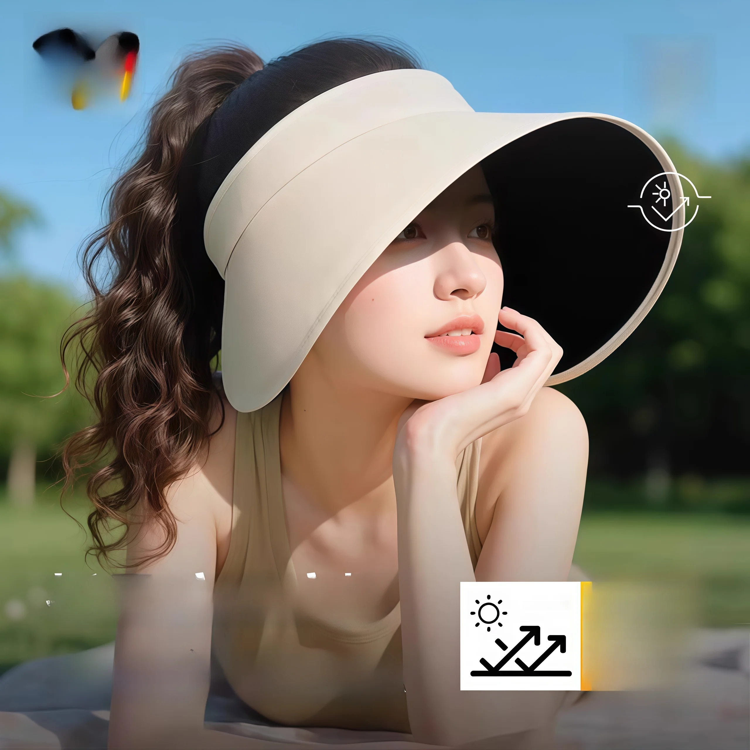 summer-uv-protection-sun-hat-women's-new-2026-black-glue-large-brim-adjustable-breathable-outdoor-cap-for-men-and-women