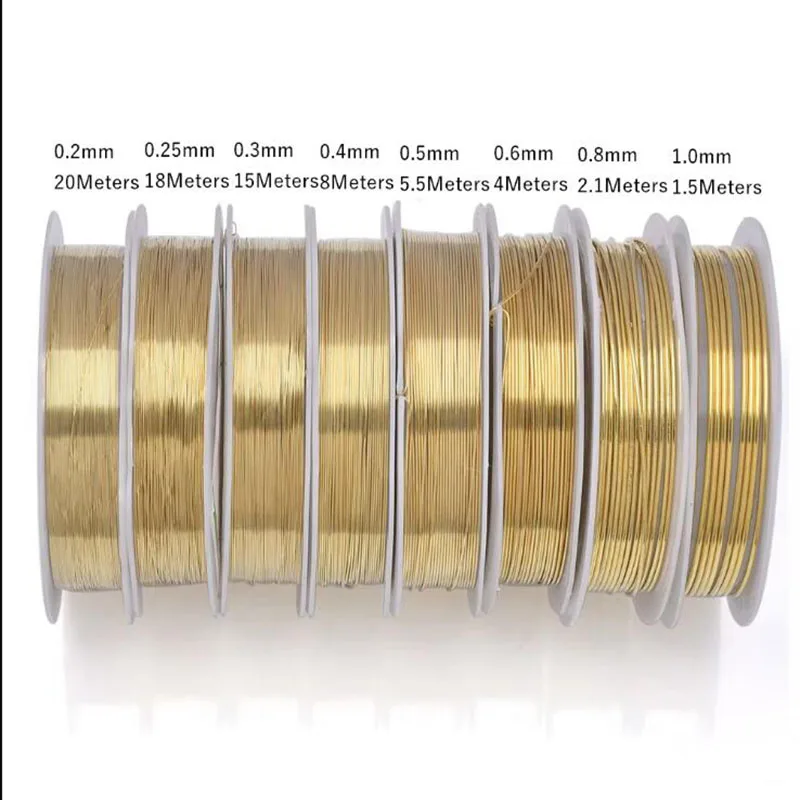 سلك مجوهرات 0.2-1 مم، سلك حرفي مقاوم للتشويه من النحاس لمستلزمات صناعة المجوهرات وصياغة