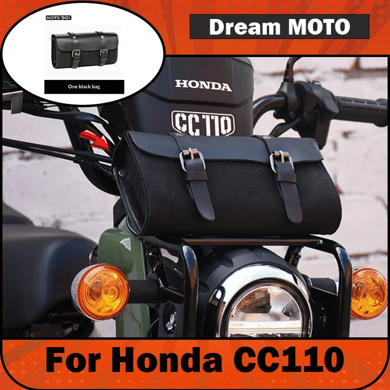【Premium】For Honda Cub CC110 Retro-style Front Fairing Kit, Motorcycle Rear Fairing Kit, Canvas Tool Bag/Small Pouch