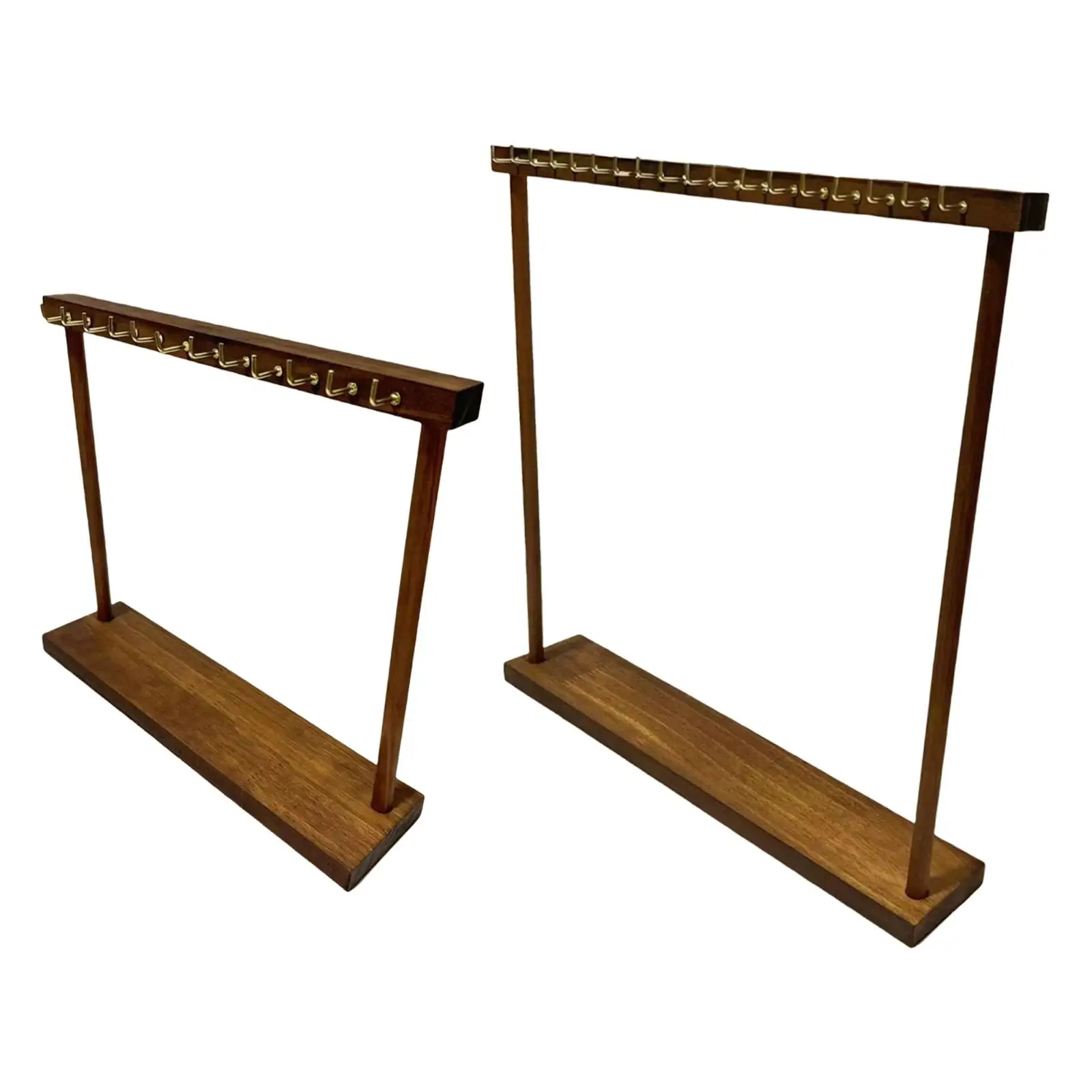 Necklace Display Holder Hanging Hooks Wood, Anti Slip Base, Modern Jewelry Display Stand Necklace Hanger for Home Dresser