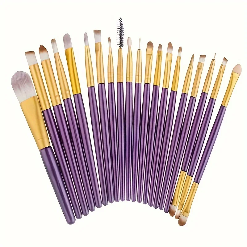 Soft Blush Foundation Beauty Tools Makeup Brush 20PC Set Eye Shadow Brushes Double-Ended Bristles Brushes Portable Makeup Tool
