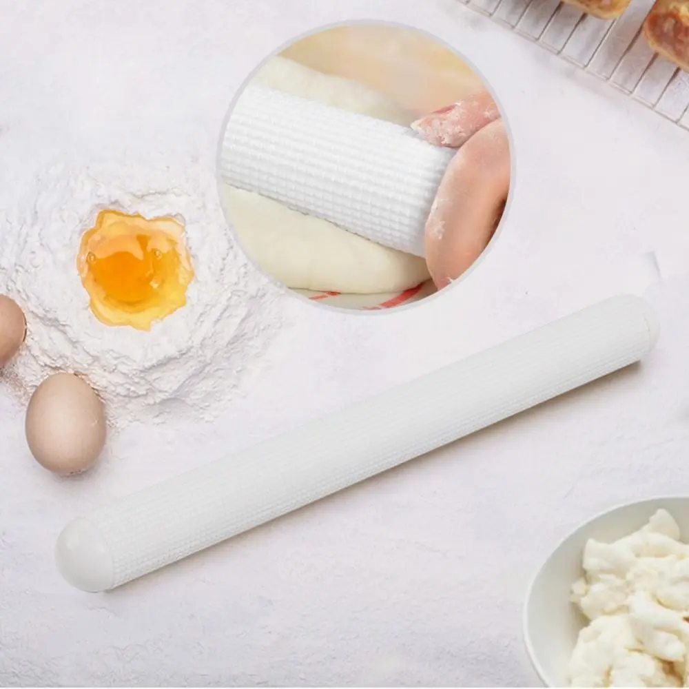 Food Grade ABS Dough Rolling Pin Non Stick Embossed Fondant Cake Roller Lightweight Easy To Use Baking Tool Kit