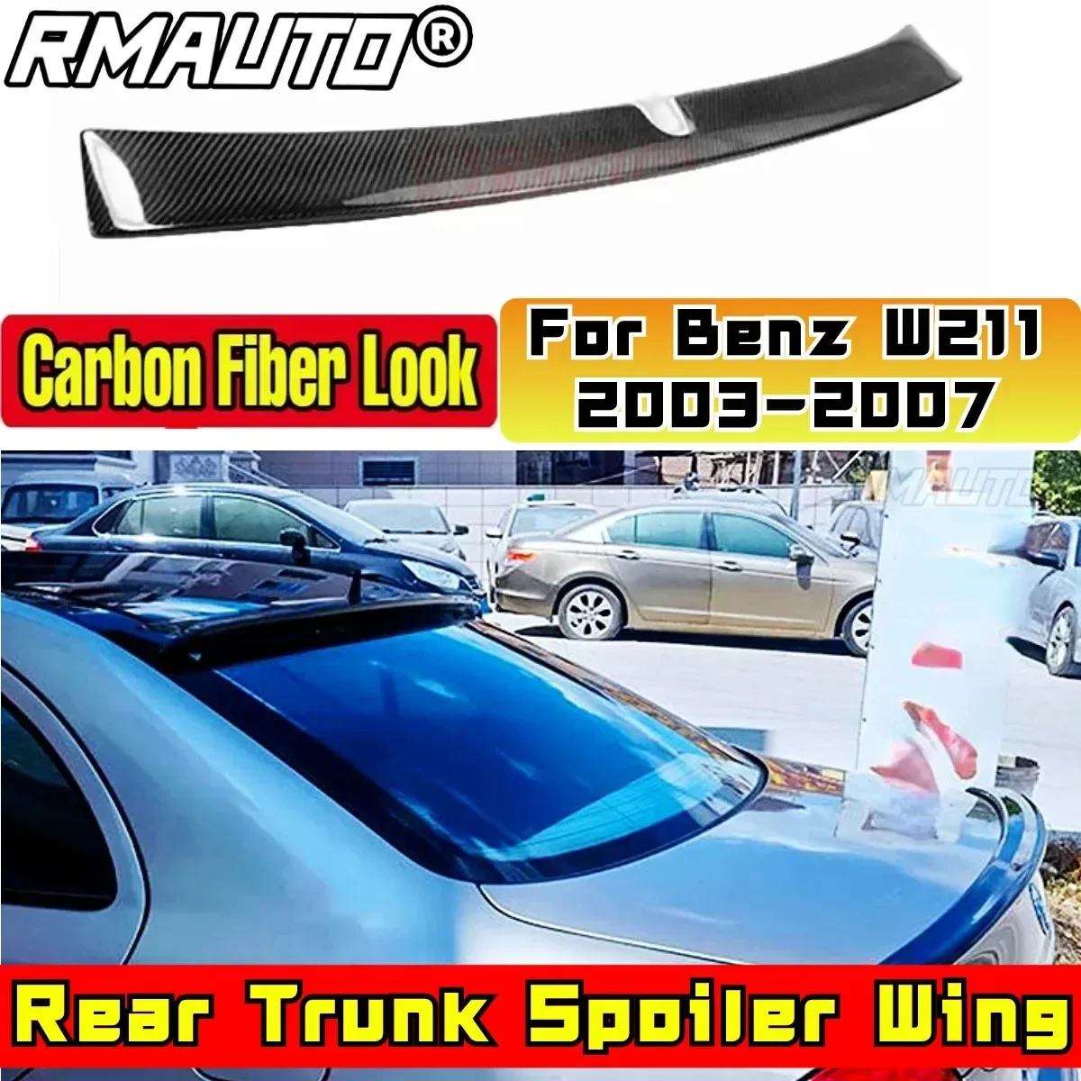 Car Rear Roof Spoiler Body Kit Car Rear Spoiler Wing For Mercedes Benz E-Class W211 E180 200 260 300 2003-2007 Car Accessories