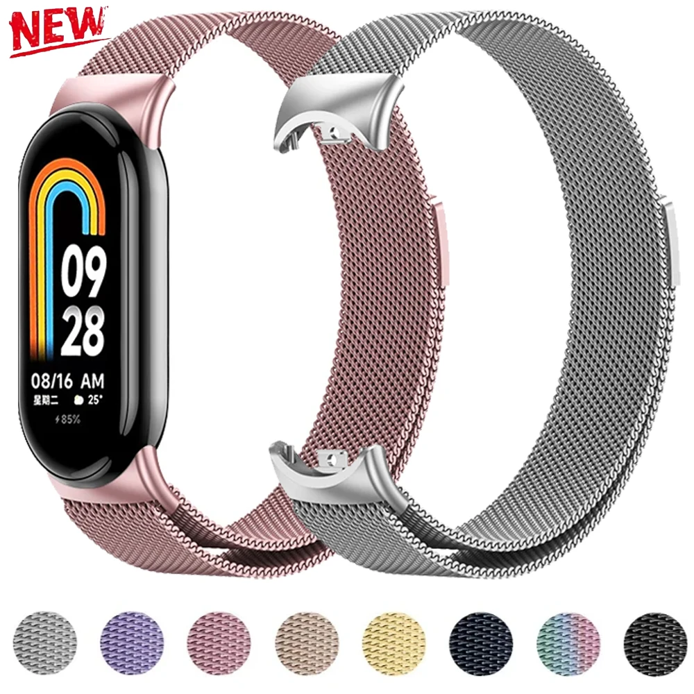 Metallisches Magnetisches Milanese-Armband für Xiaomi Mi Band 10 9 8 Komfortables Armband Uhrenarmband für Miband 8/9/10 Zubehör