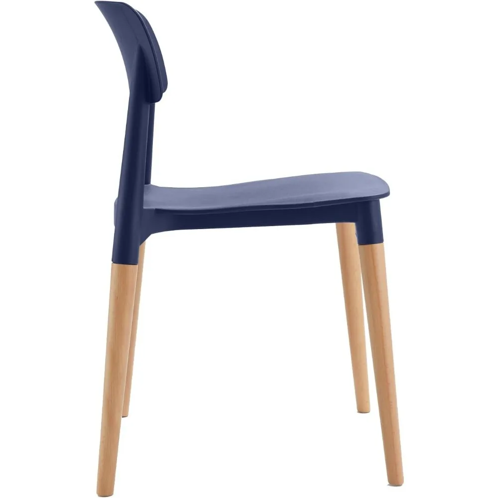 Set di 2 sedie laterali moderne e minimaliste blu scuro per interni da pranzo, bistrot, caffè