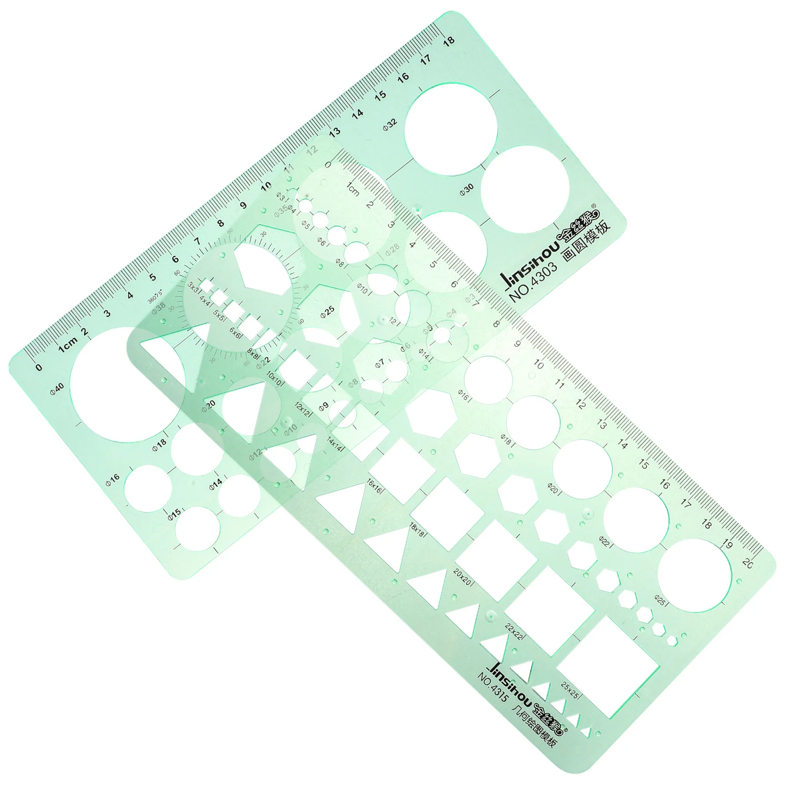 

2 Pcs Geometry Measurement Template Plastic Drawing Rulers Student Gift Drafting Tools Indoor Stencils Students Supplies