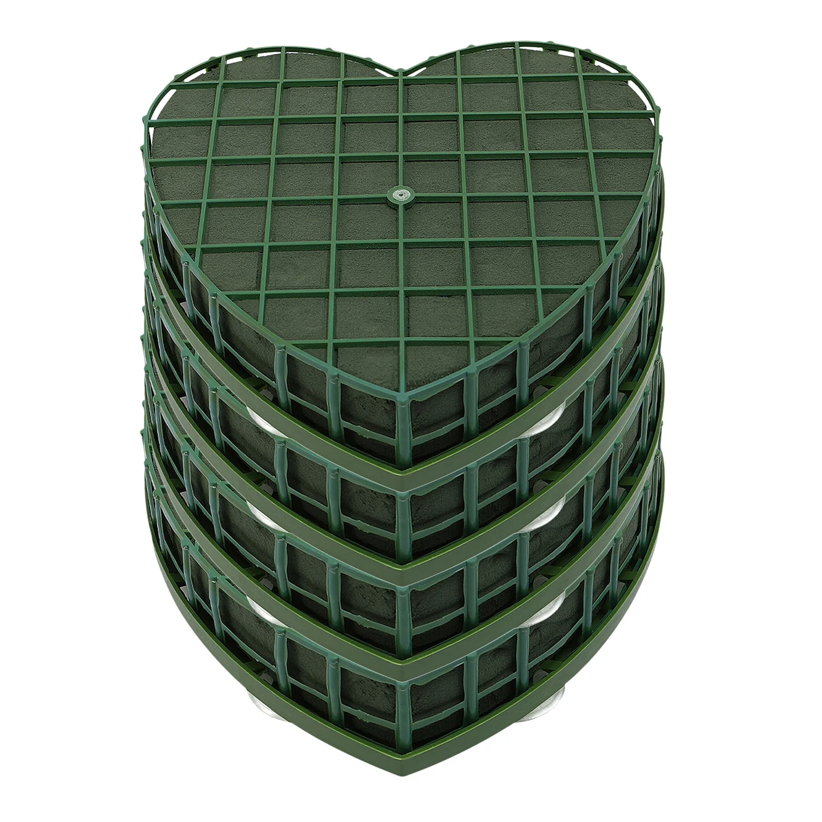 

4pcs Heart Flower Mud Premium Floral Blocks For Wedding Birthday Decor Green Florist Sponge Diy Flower Bricks Wet Arrangement