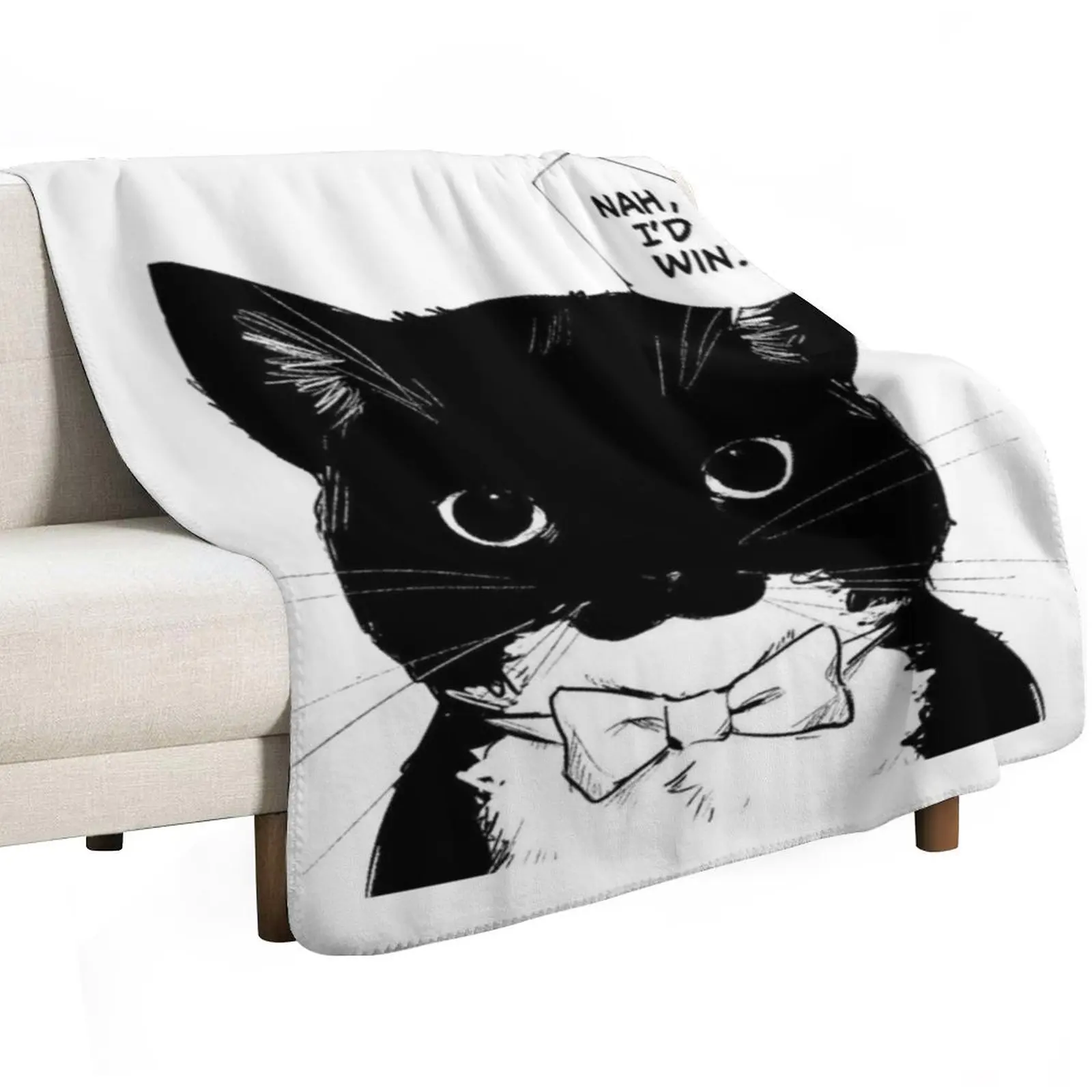 

catoru gojo, nah, i'd win cat. Throw Blanket blankets ands christmas gifts Thins Hairy Blankets
