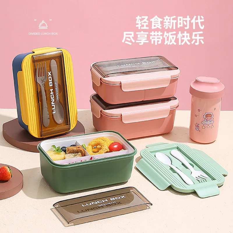 304Stainless steel lunch boxPPLight Food Tableware with Soup Cups Suit Double Layer Fruit Container Microwaveable Lunch