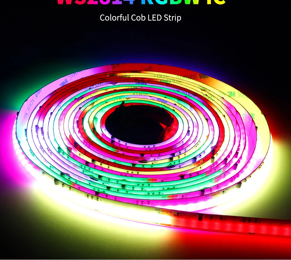 DC24V COB LED Strip Light WS2814 784Leds/m Addressable IC RGBW RGBNW RGBWW Flexible Dream Colors FOB COB Tape RA90