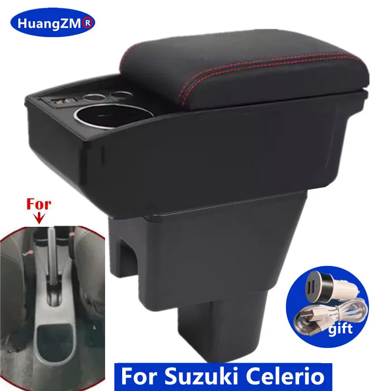 

Подлокотник для Suzuki Celerio, двухслойный органайзер для хранения, специальные аксессуары для тюнинга автомобиля.