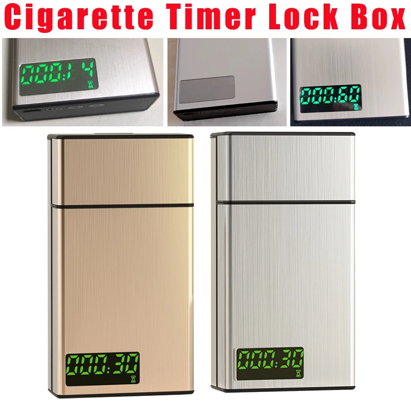 Smart Lock Box Smart Cigarette Box Auxiliary Smoking Cessation Smoke Control Artifact Aluminum Alloy Box Timing Manager Lock Box