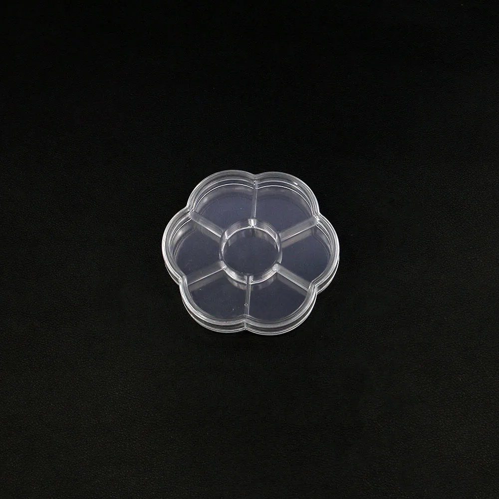 

‌Plastic Jewelry Packaging Boxes 7 Petal Shape Transparent Storage Supplies Suitable For Ring Beads Storage Case Organizer