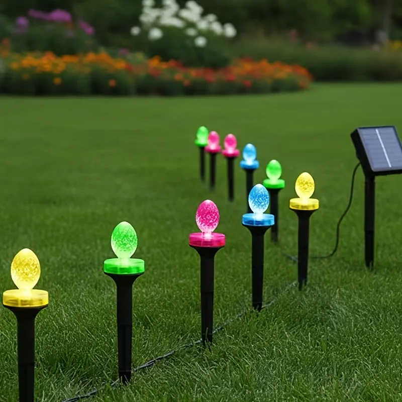 New Solar Garden Lamp, 20 LED Solar Decorative Lamp, Olive Color Lamp, 8 Flashing Lighting Modes, Warm Color/White Light, Outdoor Solar Landscape Lighting, Suitable for Gardens, Lawns, Gardens, Villas, Camping, Christmas Gifts, New Year Gifts - view 2