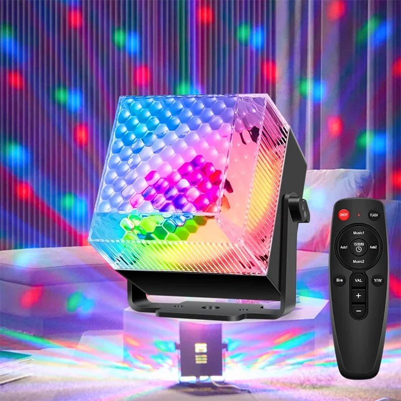 

Проектор для дискотеки, DJ RGB, звуковая активация, сценический светильник, ночник, домашний танец, день рождения, Хэллоуин, Рождественское украшение
