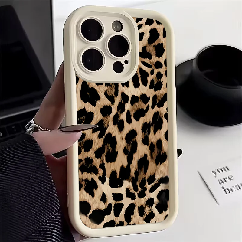 For Samsung Galaxy A15 A35 A55 A14 A34 A54 A33 A53 A52 S24 Ultra S23 S22 Plus S21 FE Case Fashion Sexy Brown Leopard Soft Cover