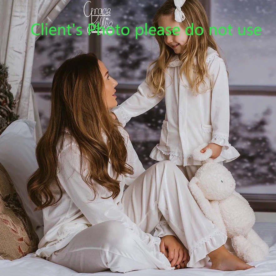 2024 matching family christmas pyjamas red green velvet pjs for baby girls boys mother and kids loungewear adult women