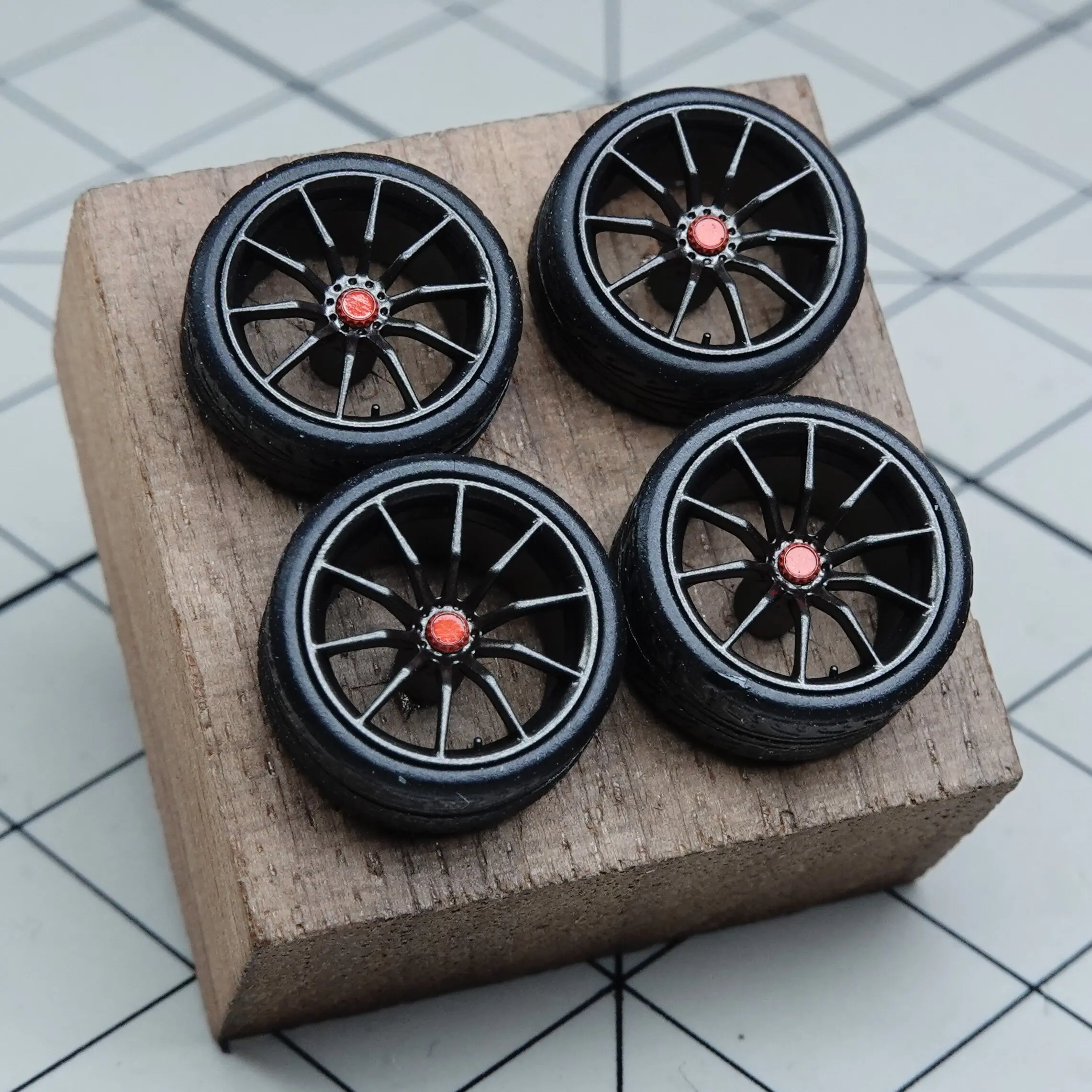 PuffStudio_1/64 Proportional Wheel Hub Diameter 8.5/8.8mm Rubber Tire Suitable for Car Model Modification Accessories