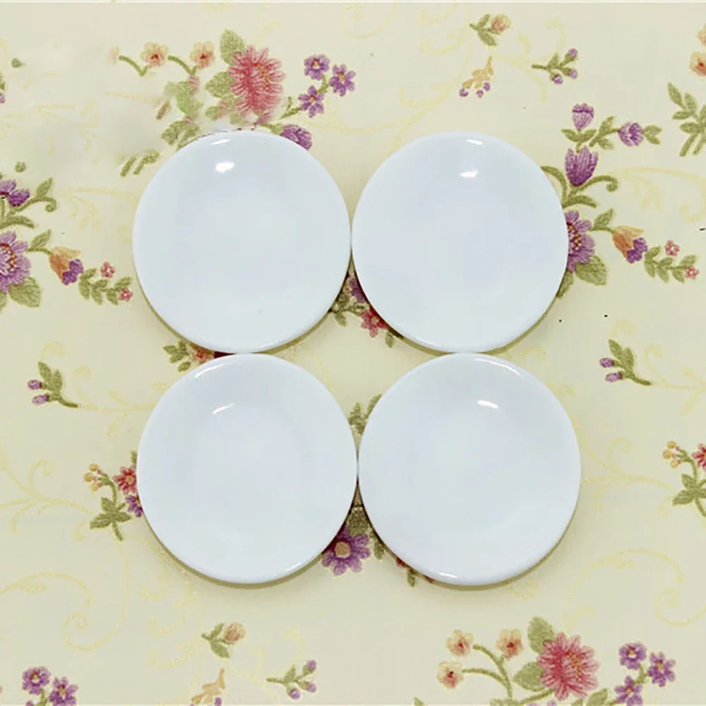 3Pcs 1/12 Dollhouse Miniature Accessories Mini Food Plate Simulation Dessert Disk Model Toy for Doll House Decoration