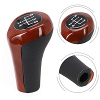 56 Speed Gear Shift Knob Wood Grain Leather for BMW E30 E36 E46 E39 E34 Z3 E53 Compatible with Z8 E52 Z5 and Other Z Series