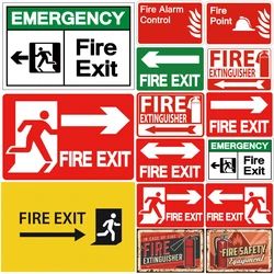 Fire Safety Warning and Fire Safety Exit Metal Tin Sign Plaque For Public Place Company Home Club Bar Pub Hotel Cafe Wall Decor