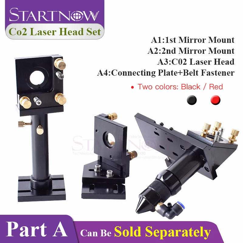 Startnow DIY CO2 Laser Head Set Focusing Lens Laser Mirror Mount Holder Integrative Base For Cutter Machine Metal Hardware Tools