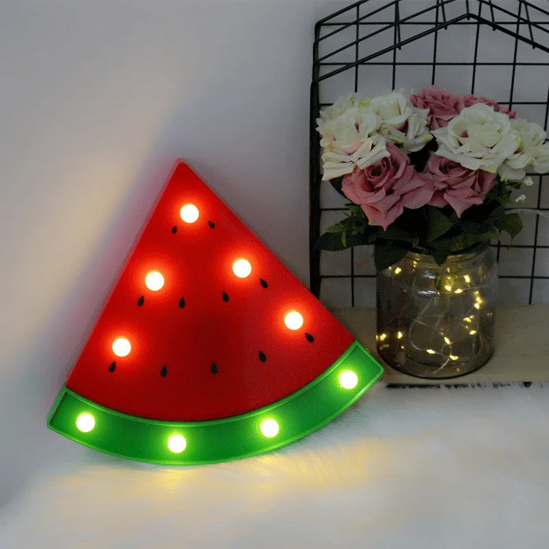 LED Wine Glass Watermelon Night Lights For Kids Gifts Fairy Garland Table Lamp Bedroom Wedding Holiday Birthday Party Decoration