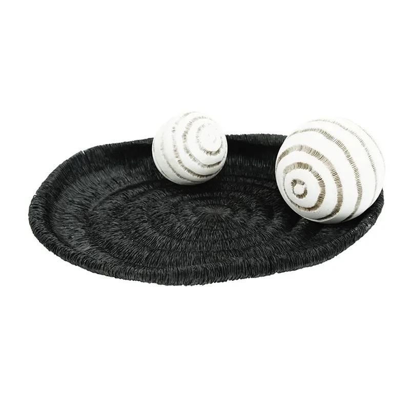 Modern simple round geometric resin tray ornament