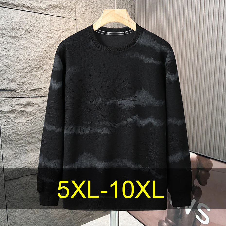 

10XL Plus Size Sweatshirts Men Spring Autumn Tie Dye Sweatshirt Vintage Streetwear Pullover Big Size
