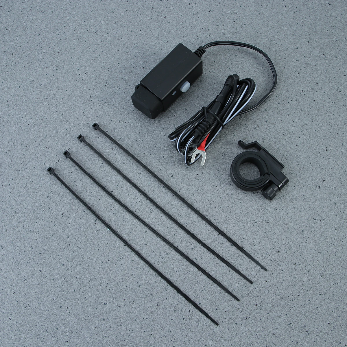 

Dual Usb Motorcycle Kit Waterproof Ip54 Led Indicator Power Switch Rubber Cap 18Awg -2 Cable Universal Ring Terminals