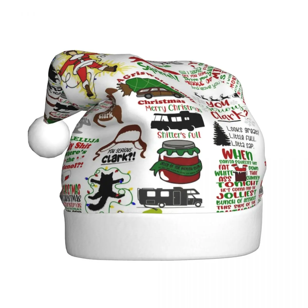 Nordic Pattern Christmas Hat for Adult Men Women Chevy Chase National Lampoon's Vacations Santa Hat Cap Festival Decoration