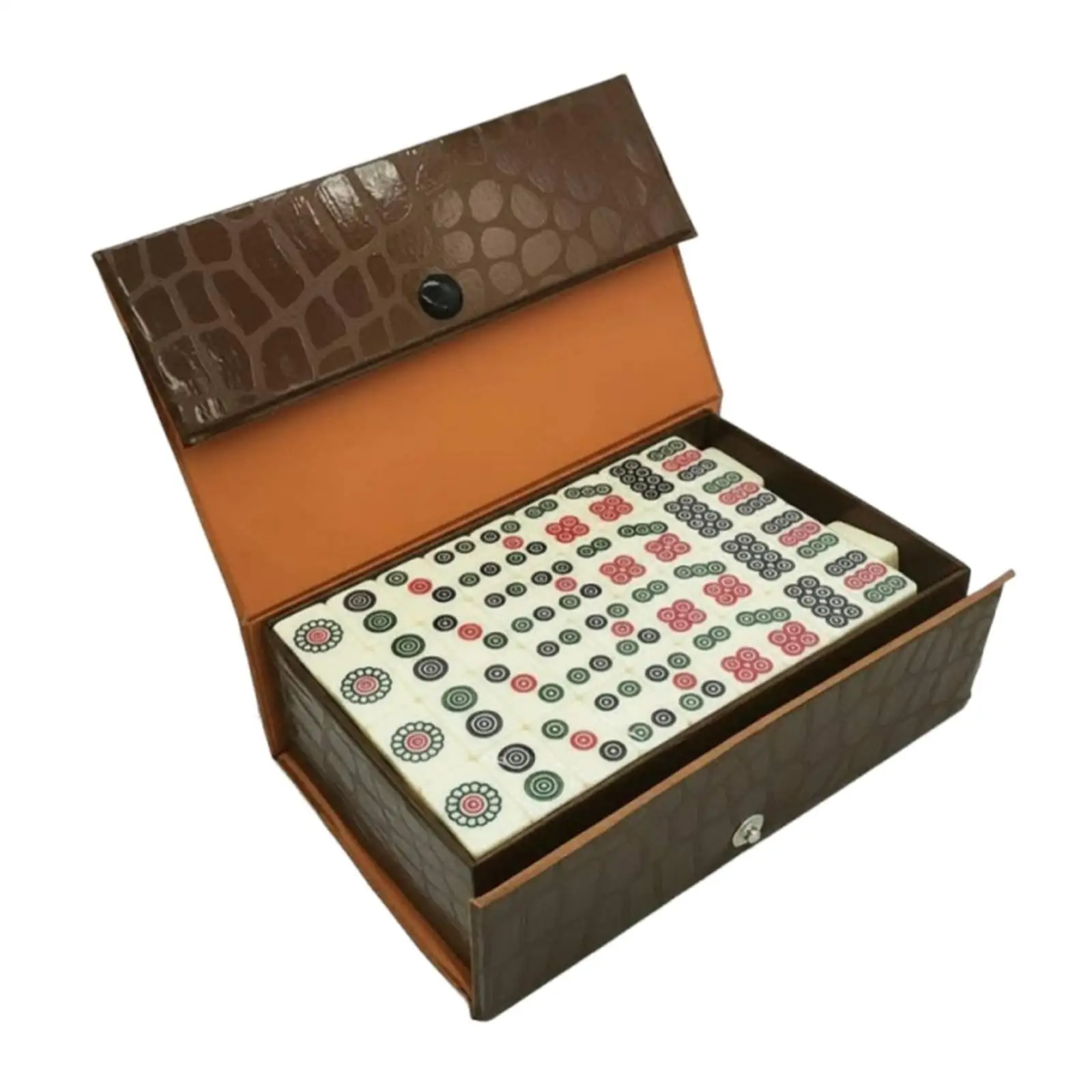 Melamine Mahjong Game Set Lightweight Mini Tiles Classic Tabletop Board with Organizer for School Home Outdoor Play