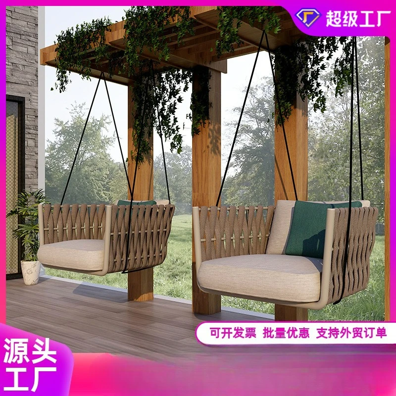 

Customizable Outdoor Garden Swing Hotel Homestay Rope Hanging Chair Waterproof and Sunscreen