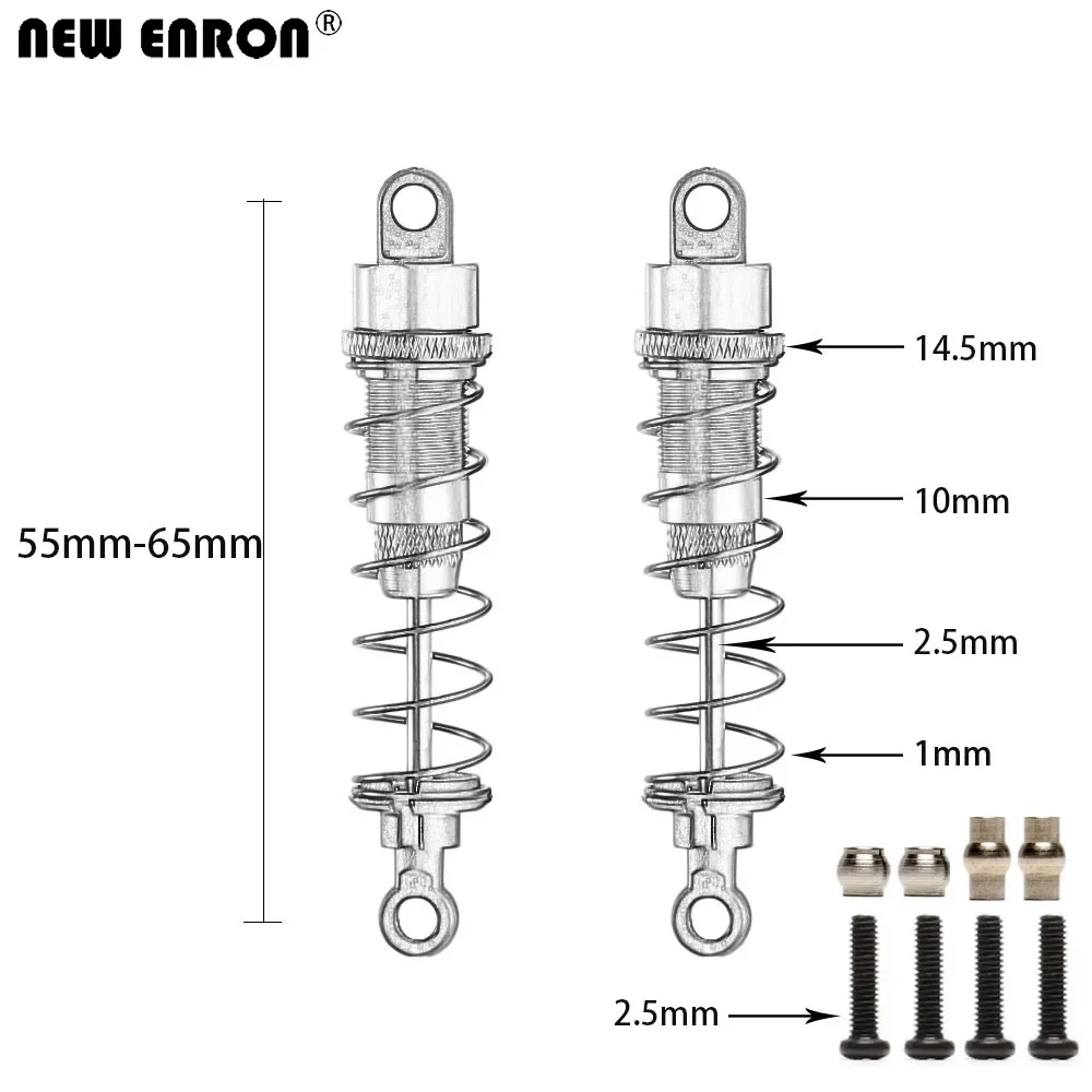 NEW ENRON Alloy Front and Rear 55-65mm 68-88mm OIL Shock Absorber 2PCS For RC Car 1:12 Wltoys 12428 12407 12423 12429 FY03