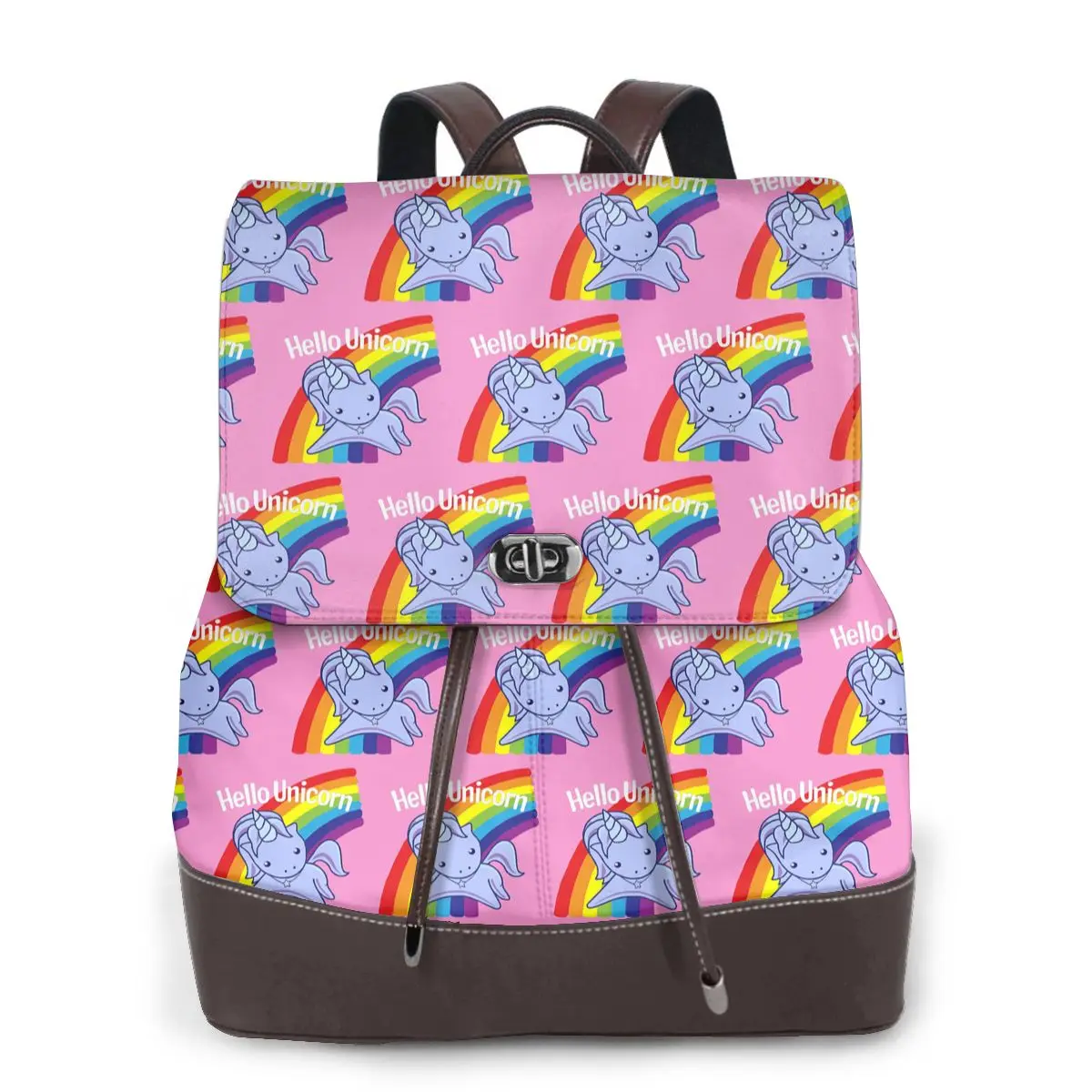 Hello Unicorn Bookbag School Student Bags Hiking Travel Daypack for Women Fashion Derma Backpack