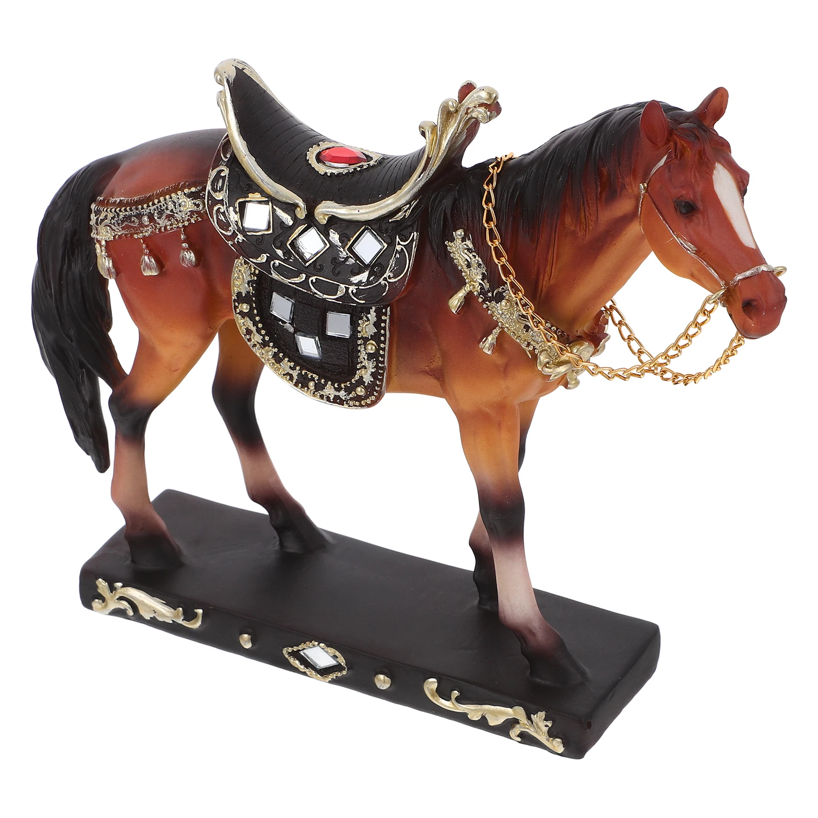 

1pc Horse Figurine Home Decor Statue for Living Room Entryway Cabinet Stand Resin Sculpture Mini Model