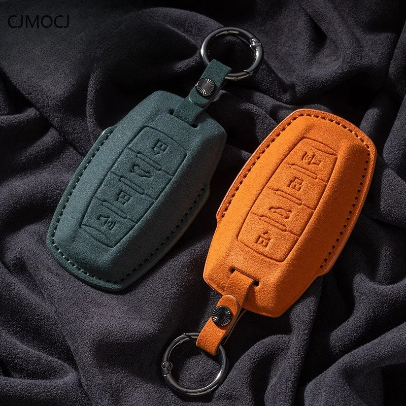 Suede Leather Car Key Case Cover Shell Fob Holder for Haval H6S Big Dog H9 Chitu M6 First Love F7x Raptor Xiaolong Accessories