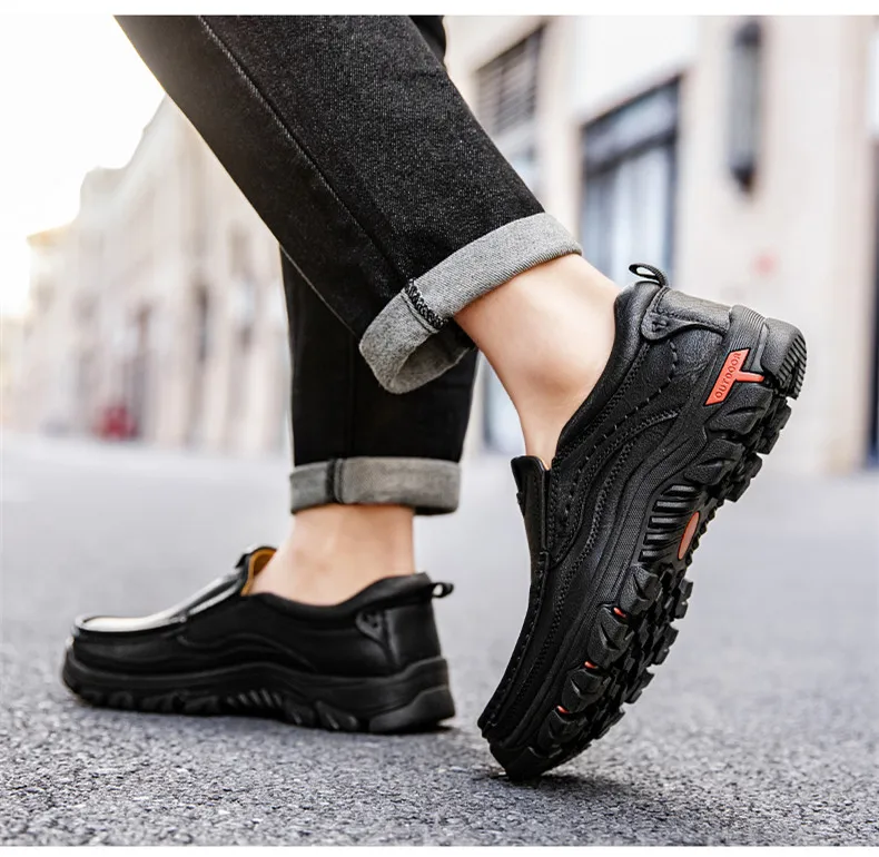 Neue handgefertigte Lederschuhe für Herren, Outdoor-Slipper, lässige Herrenschuhe, modische flache Herren-Fahrschuhe, Mokassins, Wanderschuhe – Detail 13