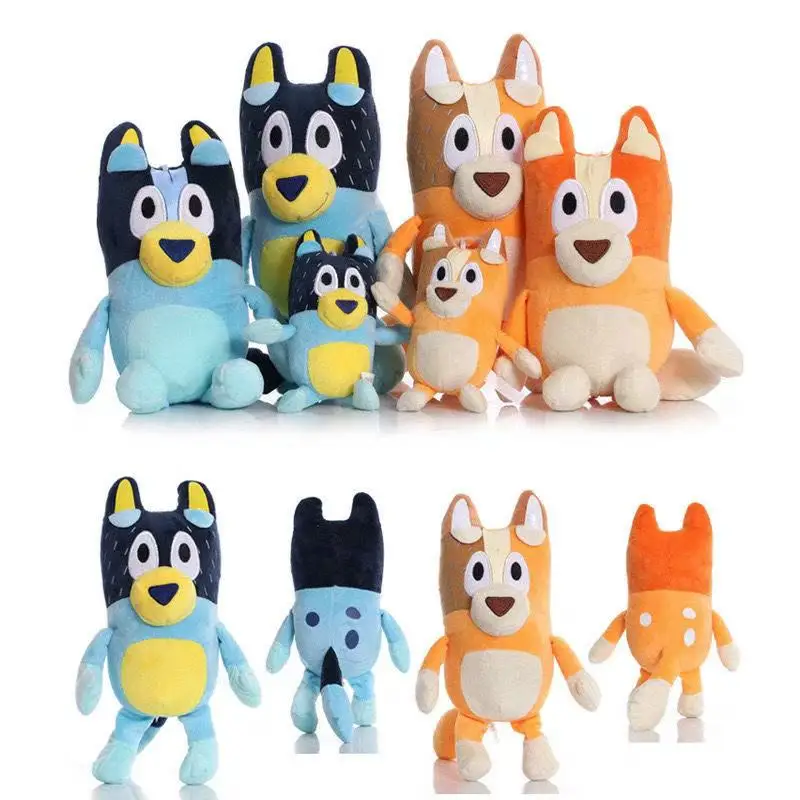 

Bluey 28cm Anime Figures Family Bingo Plush Dolls Animation Peripheral Dog Dad Bandit And Mom Chilli Stuffed Toys Kids Gift