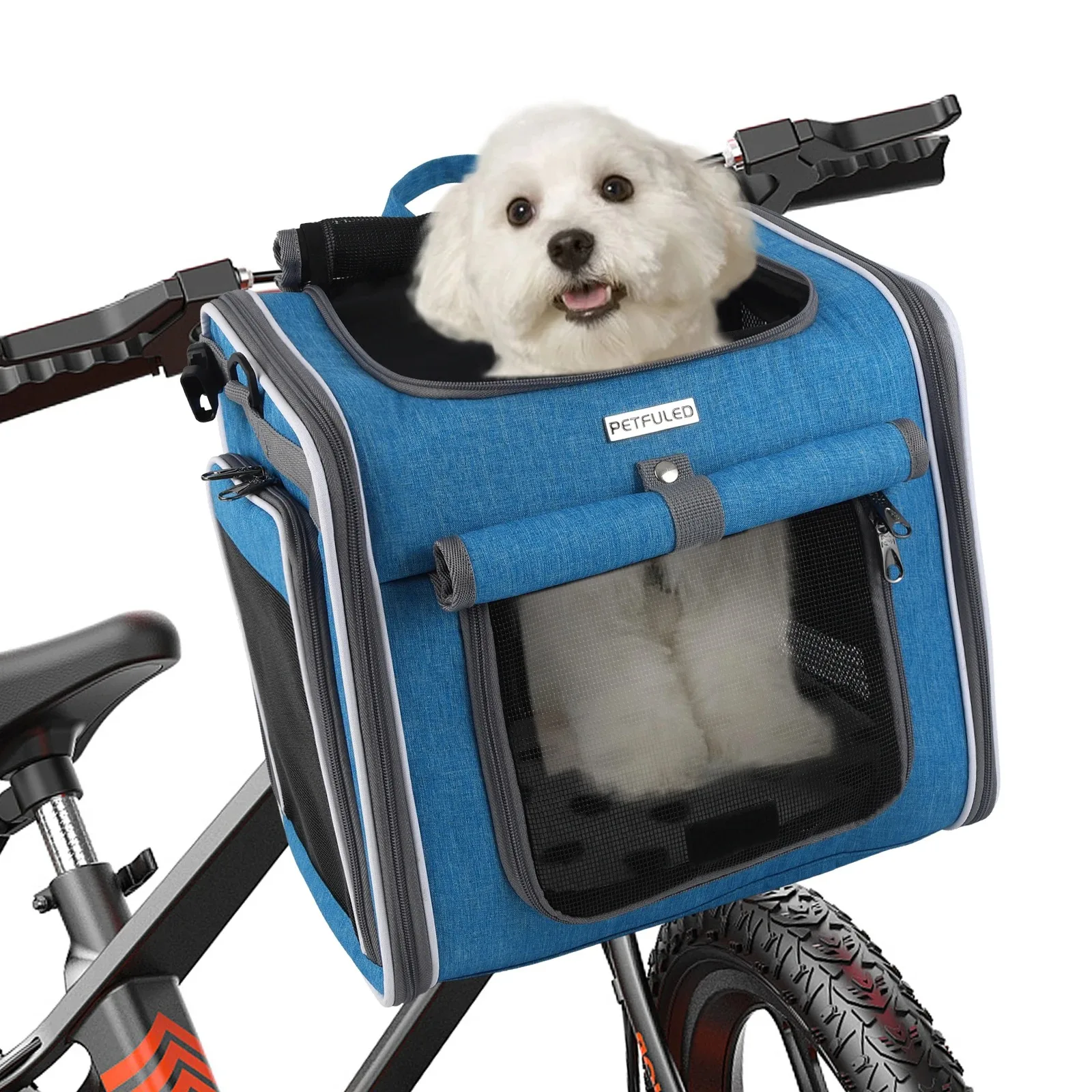 Suitable for dog bicycle basket, soft surface ventilated dog bicycle backpack bag