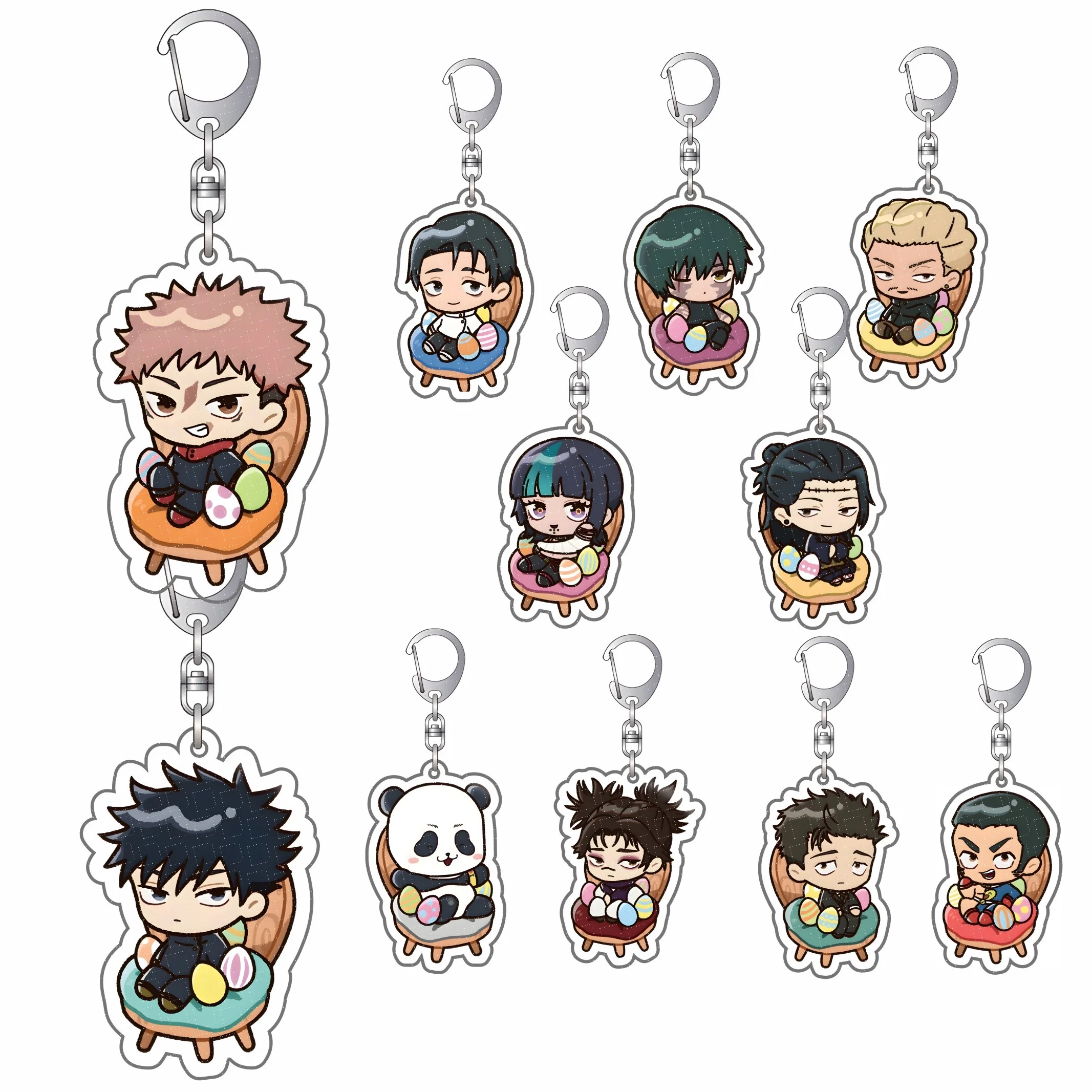Porte-clés de voiture mignon Jujutsu Kaisen Gojo Satoru Yuji Itadori Megumi Fushiguro Nobara Kugisaki, pendentif cosplay anime, cadeaux pour fans