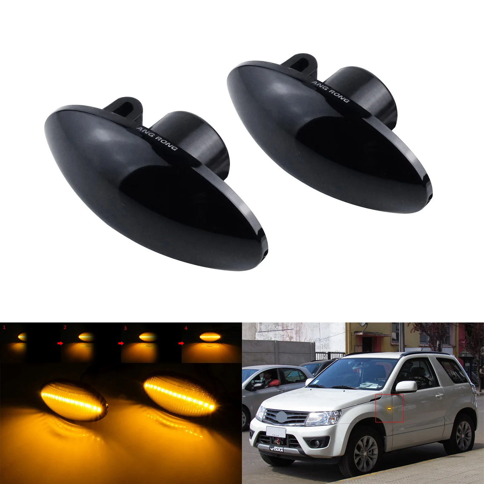 Dynamic Side Indicator LED Repeater Light For Suzuki Splash Swift Vitara Jimny