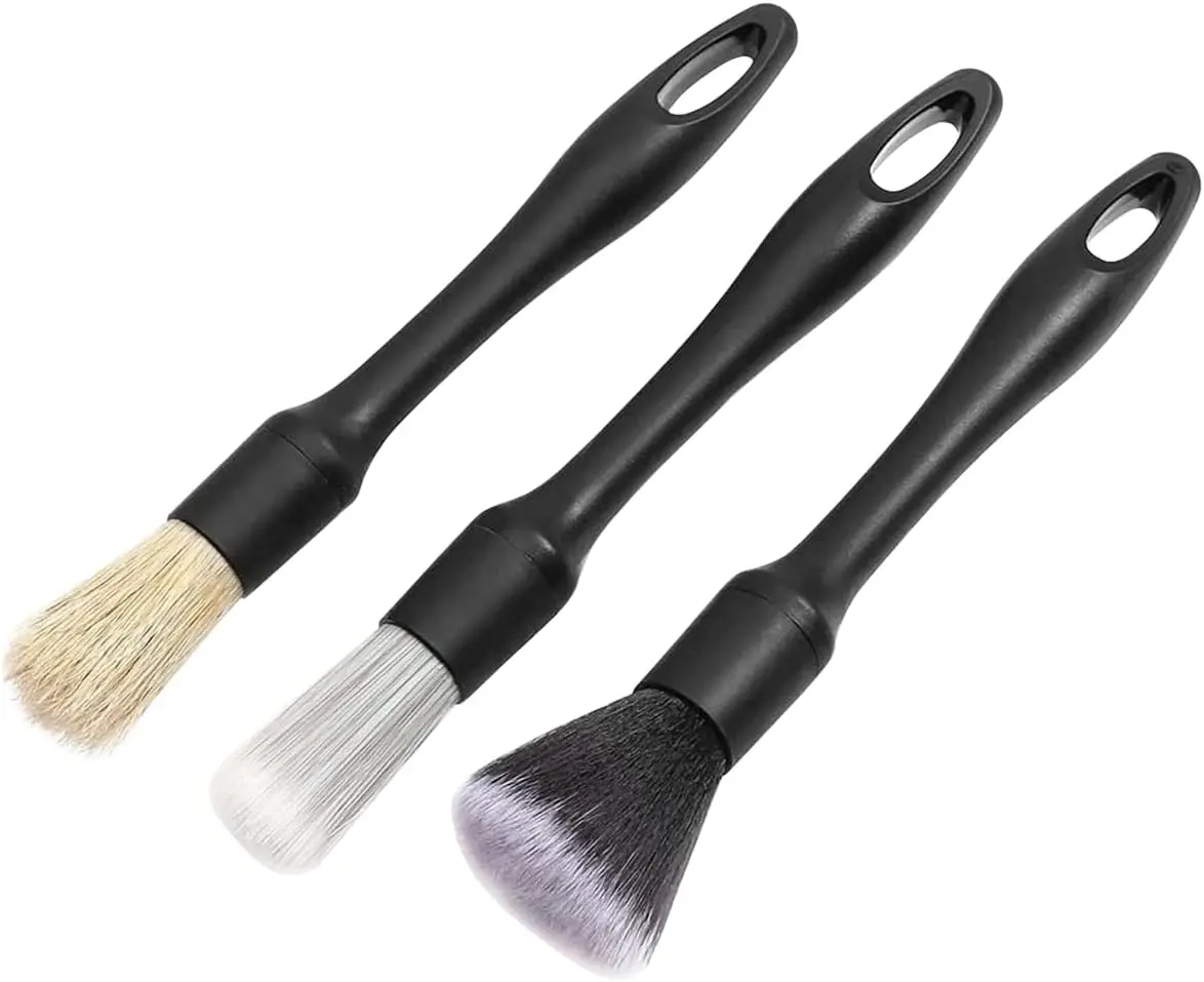 Car Detailing Brushes Set,Multi-Purpose Car Detailing Brushes,Boar Hair Detail Brush,Car Detail Cleaning Tool,Car Detailing Brus