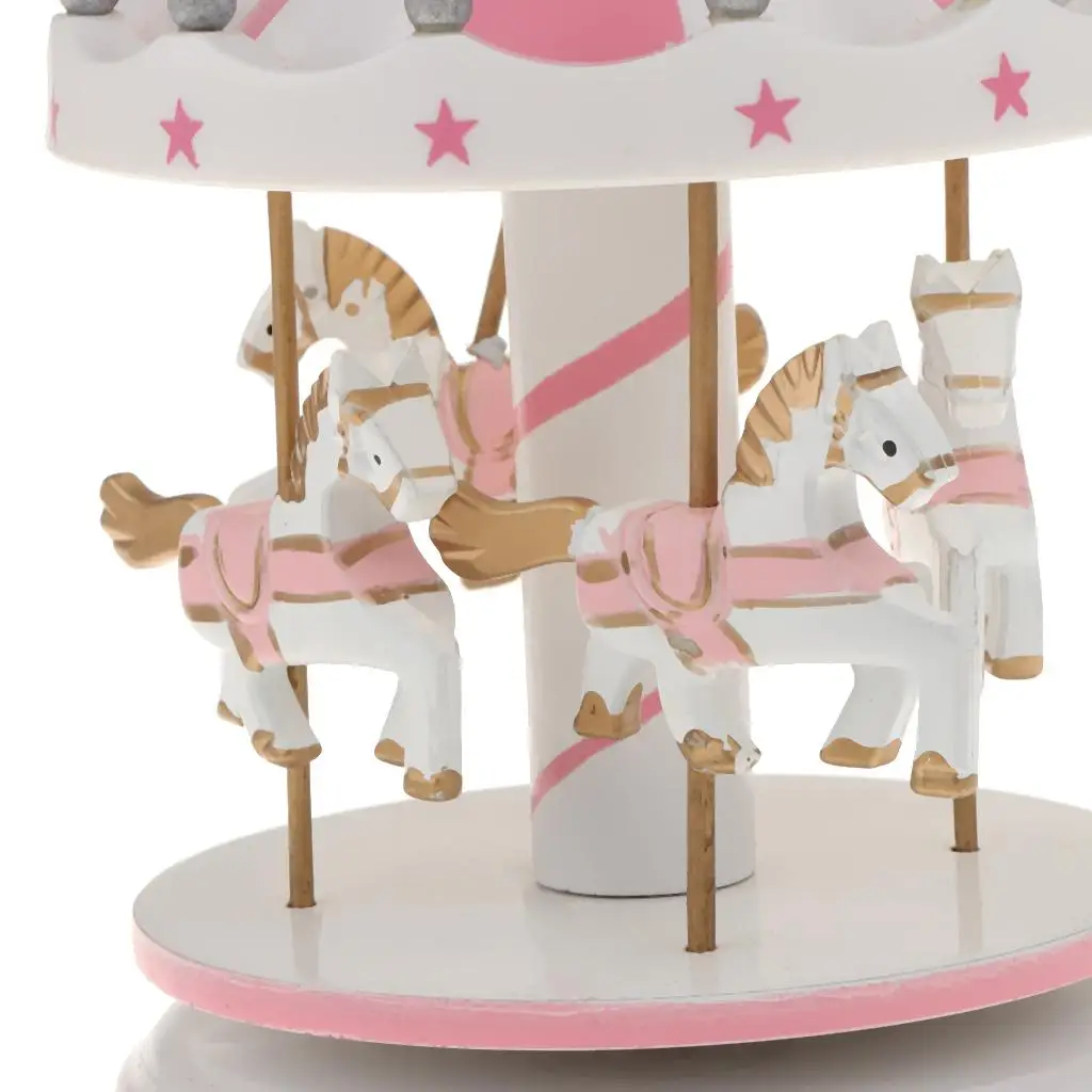 

Деревянная музыкальная карусель-лошадка с механическим приводом, вращающийся декоративный элемент, подарок на день рождения для детей
