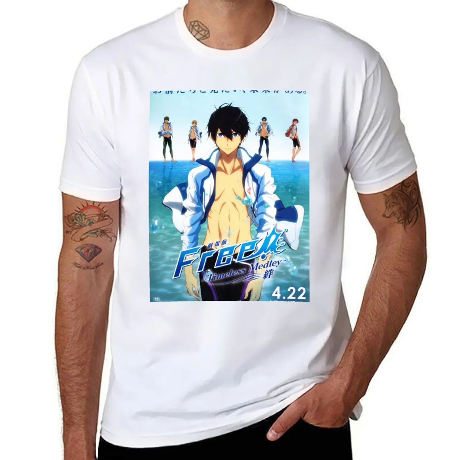 

Haruka Nanase T-Shirt black cotton t-shirt plain for man package t shirt man cotton T-Shirt