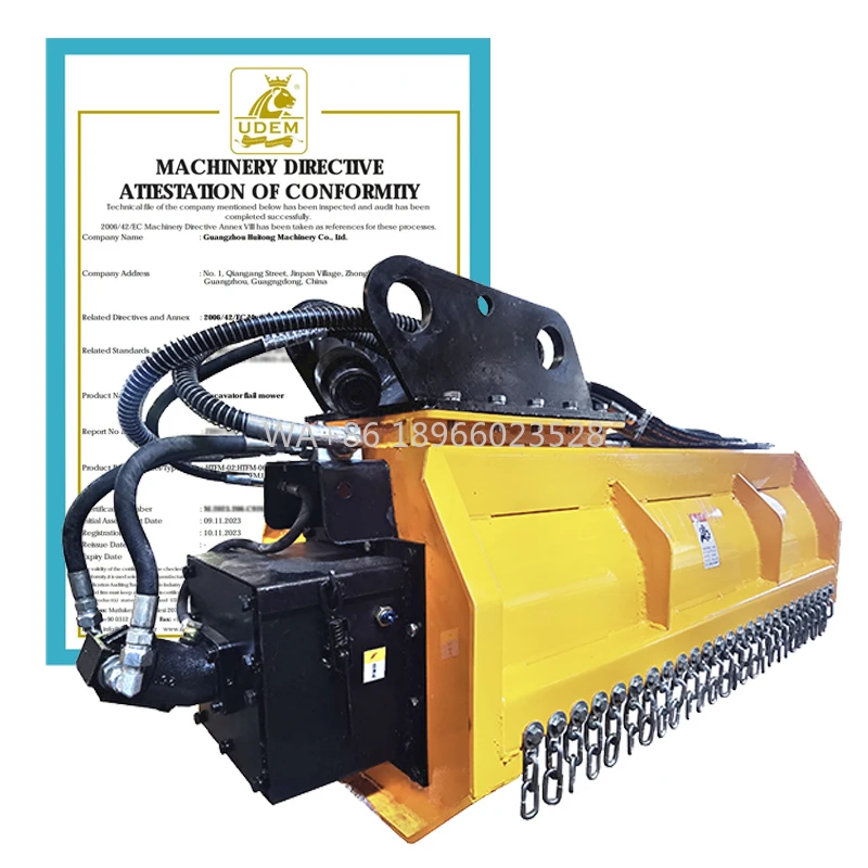 

1.5t 3t 6 Ton Excavator Lawn Flail Mower Head Mini Excavator Heavy Duty Brush Cutter Mulcher for Sale