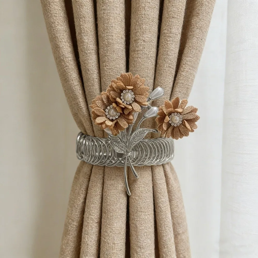 Creative Adjustable Metal Curtain Clips Beautifully Exquisite Curtain Tiebacks Flower Shape Curtains Tie Rope Window Treatment