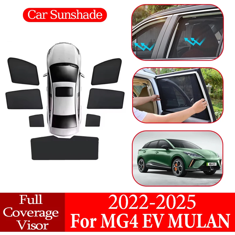 

Car Anti-UV Magnetic Coverage Sunshade Mesh Sunshade Sunscreen Privacy Protection Auto Parts For MG MG4 EV MULAN EH32 2022~2025